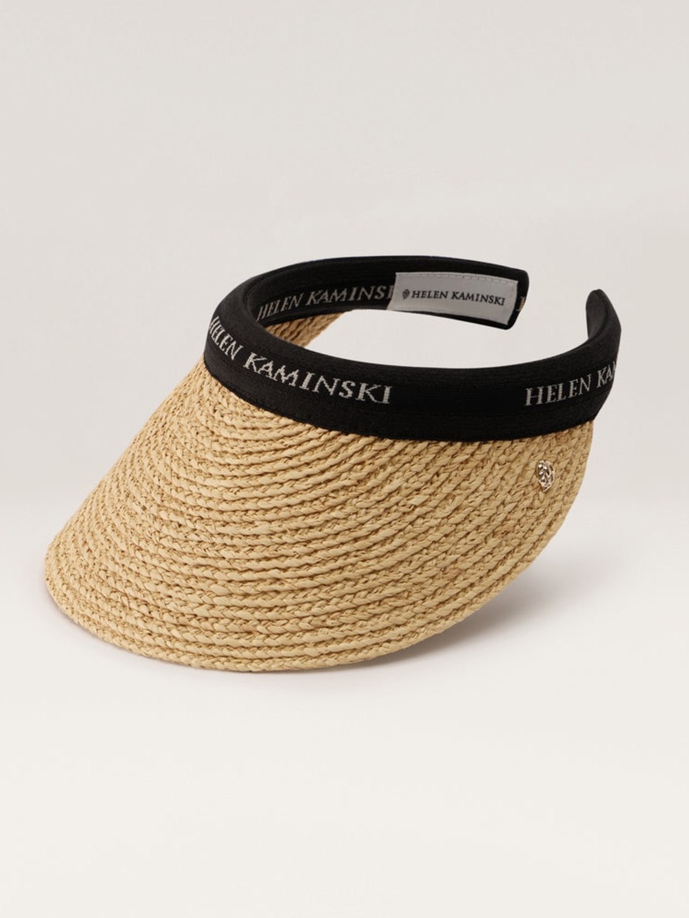 Helen Kaminski Bianca Logo Visor Hat in Natural Black Logo - Picture 2 of 7